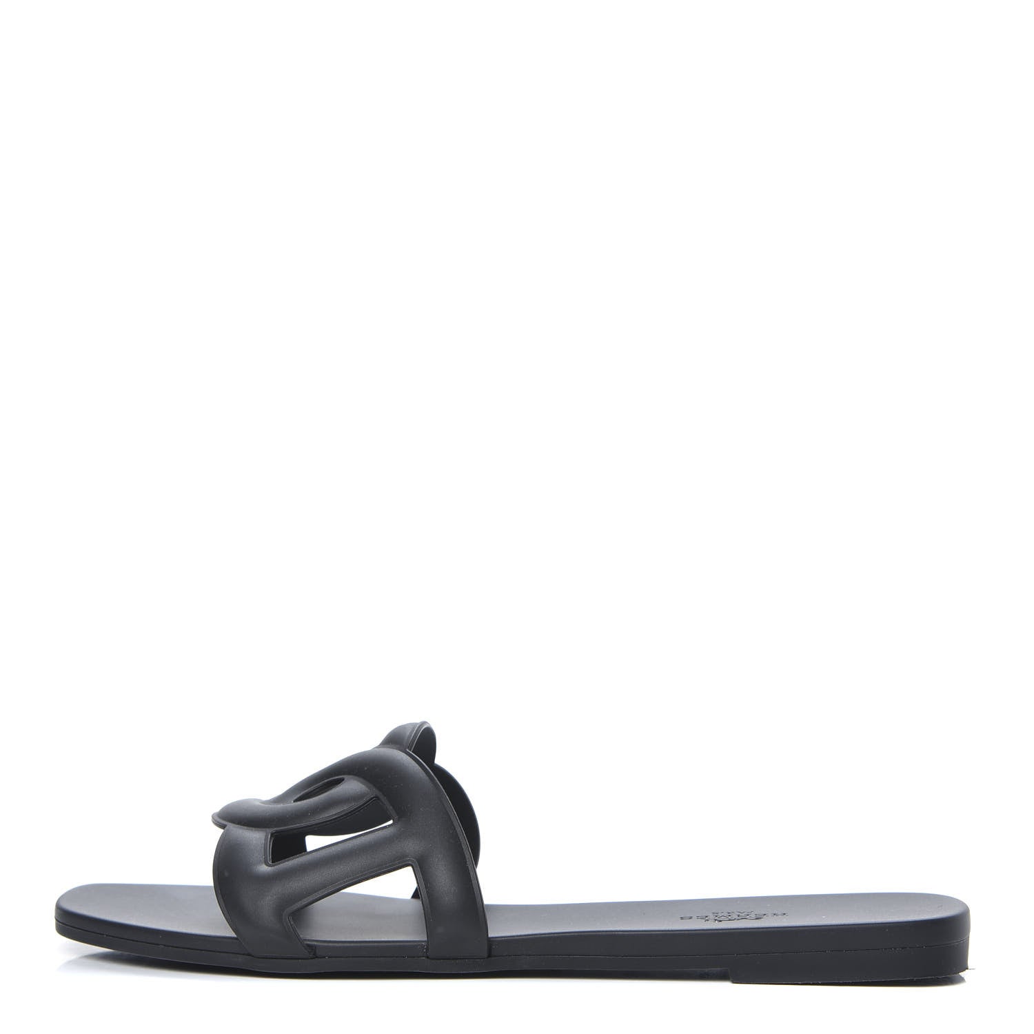 Hermes Rubber Aloha Sandals 40 Black 1 of 8