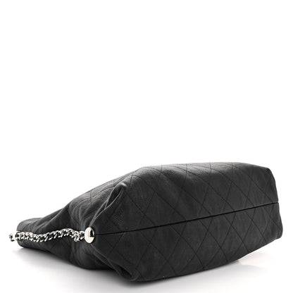 Chanel Grained Calfskin Stitched Medium Braided With Style Hobo Black 4 of 10