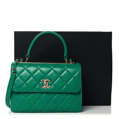 Chanel Lambskin Quilted Small Trendy CC Flap Dual Handle Bag Green 15 of 15