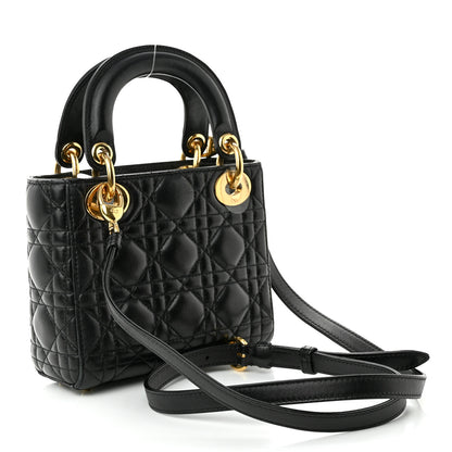 Christian Dior Lambskin Cannage Mini Lady Dior Black 2 of 8