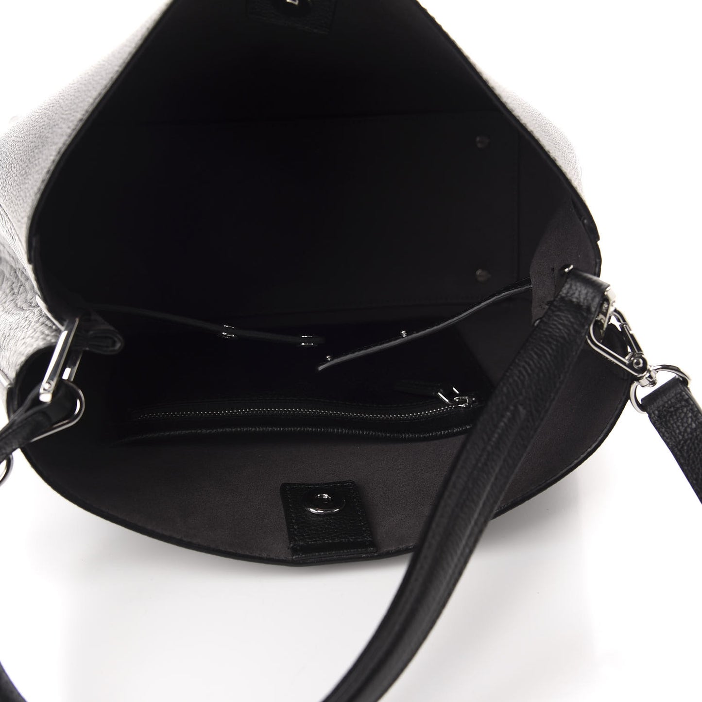 Grained Calfskin Visetos Medium Sarah Hobo Black