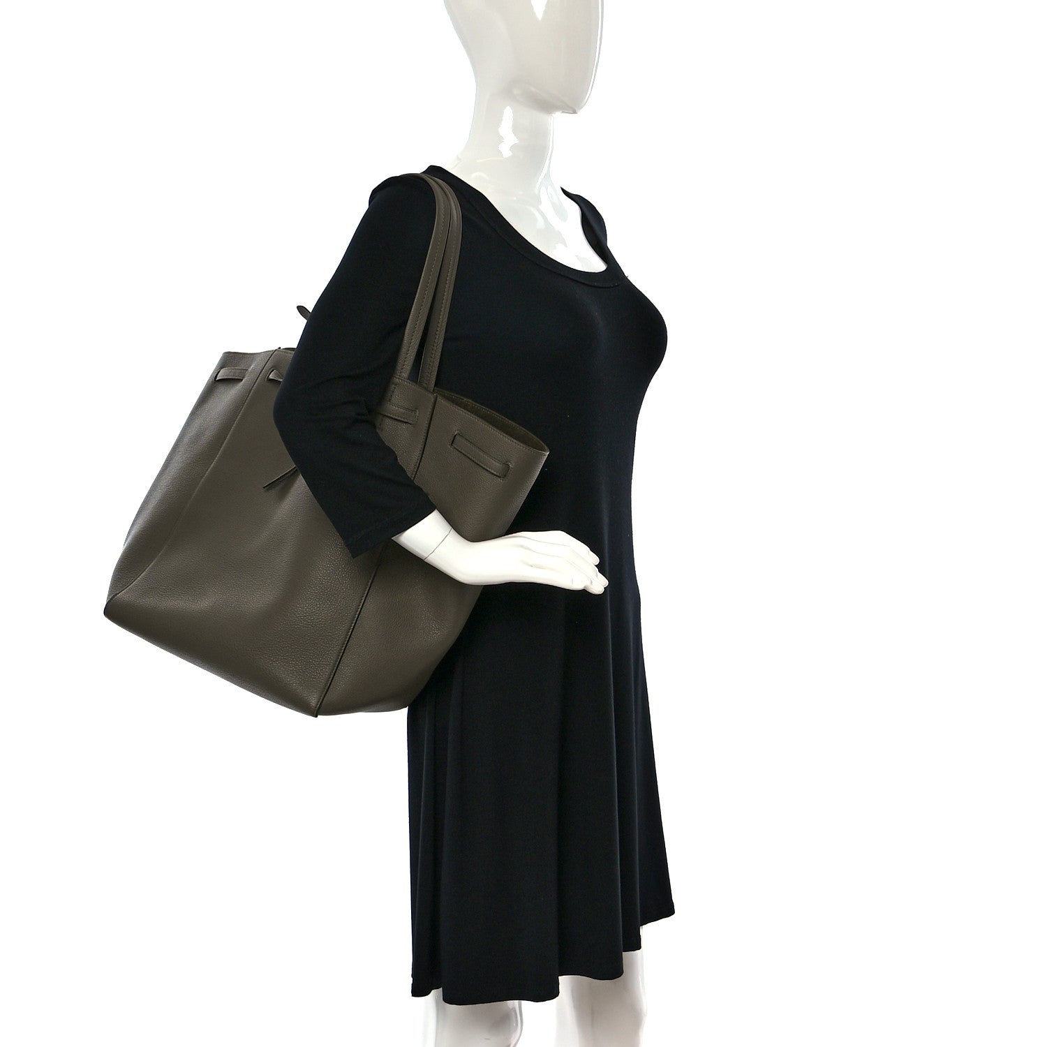 Celine Soft Grained Calfskin Medium Belt Cabas Phantom Taupe 2 of 12