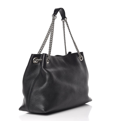 Gucci Pebbled Calfskin Studded Medium Soho Chain Shoulder Bag Black 3 of 16
