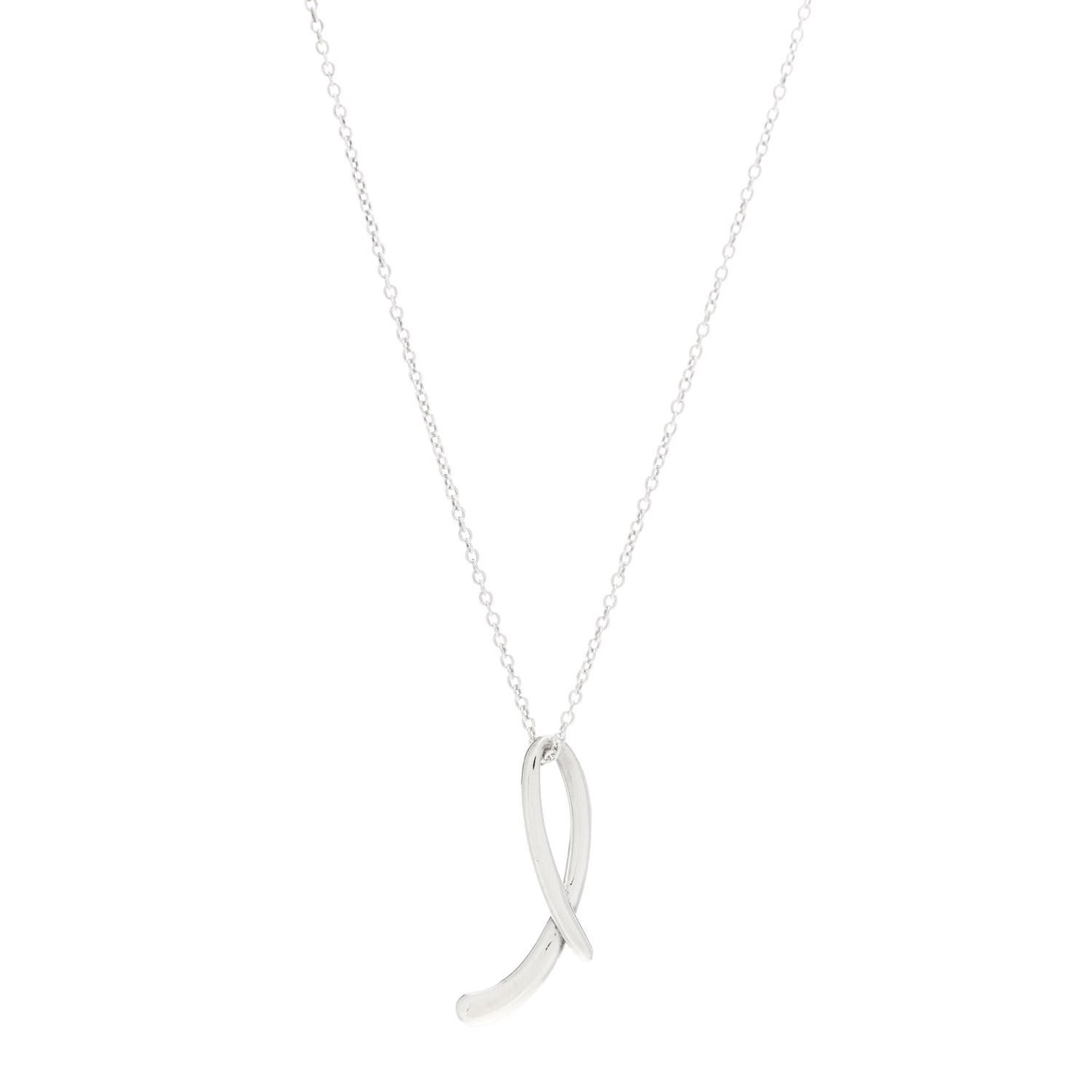 Sterling Silver Elsa Peretti Letter L Pendant Necklace
