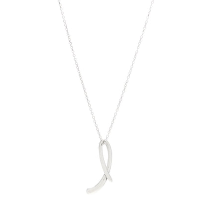 Tiffany Sterling Silver Elsa Peretti Letter L Pendant Necklace 1 of 6