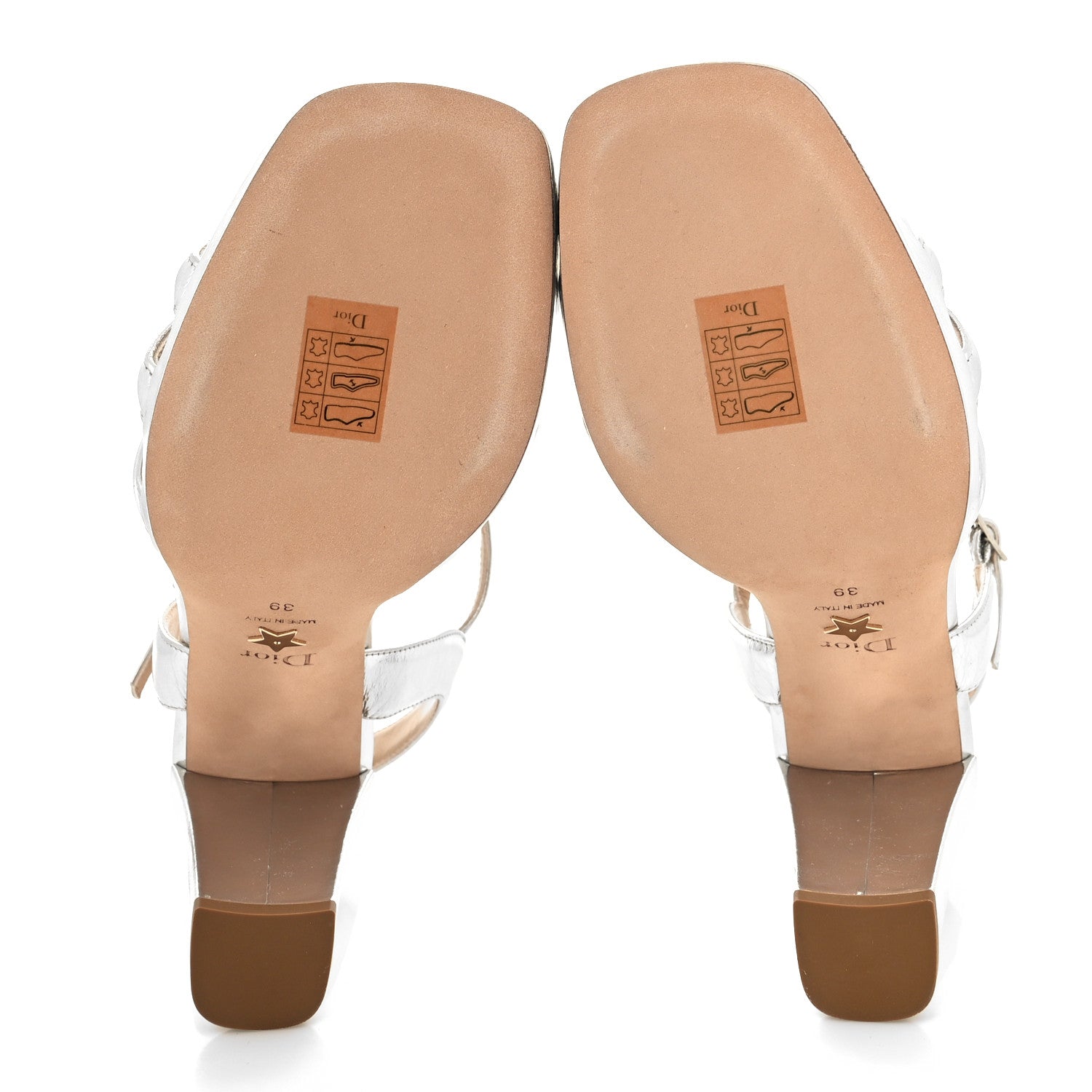 Christian Dior Laminated Crinkled Calfskin Dior Call Sandal Pumps 39 Silver 5 of 9