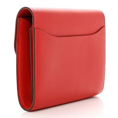 Hermes Epsom Constance Compact Passant Wallet Rouge Casaque 3 of 10