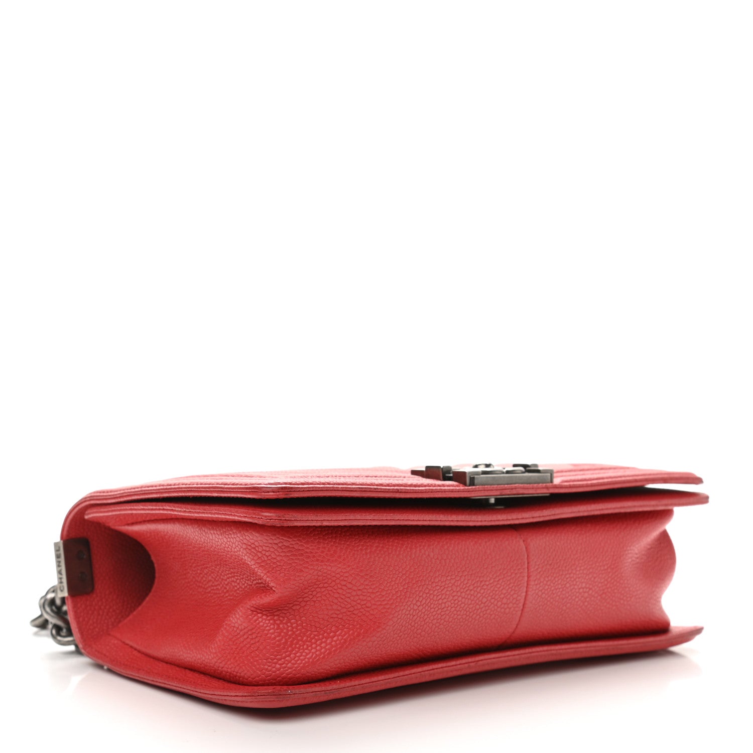 Chanel Caviar Chevron Quilted Medium Boy Flap Red 4 of 11