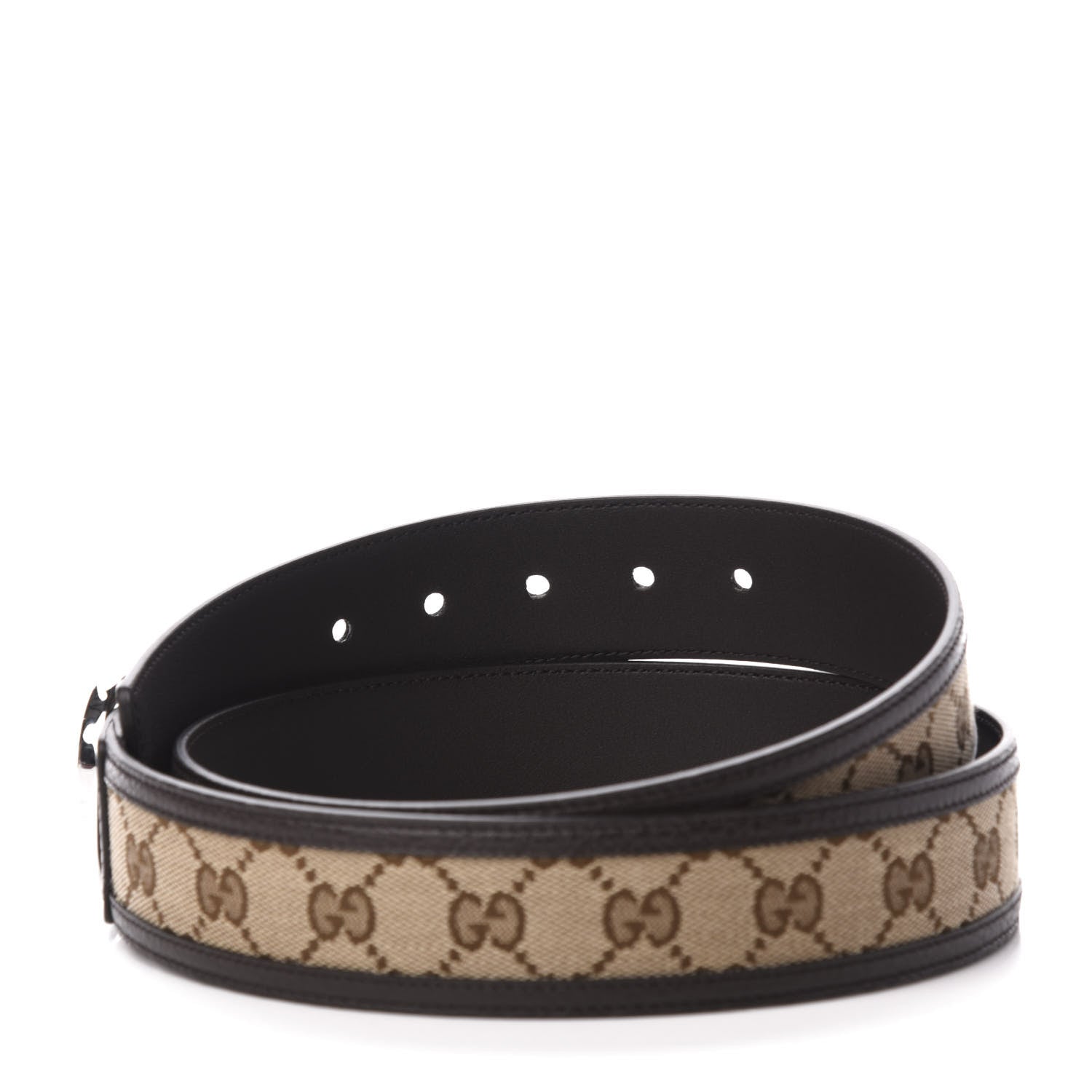 Gucci Monogram Dollar Calfskin 40mm Belt 105 42 Beige Ebony Testa di Moro 4 of 6