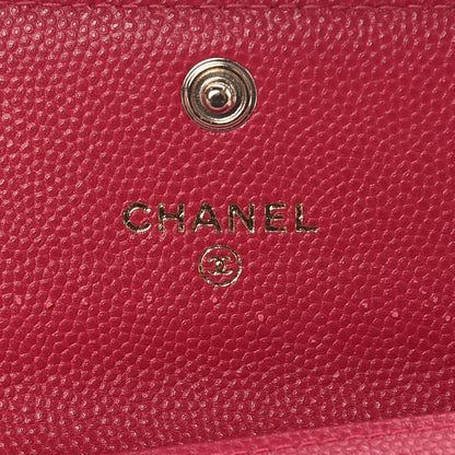 Chanel Caviar Quilted Boy Card Holder Wallet Fuchsia 6 of 9