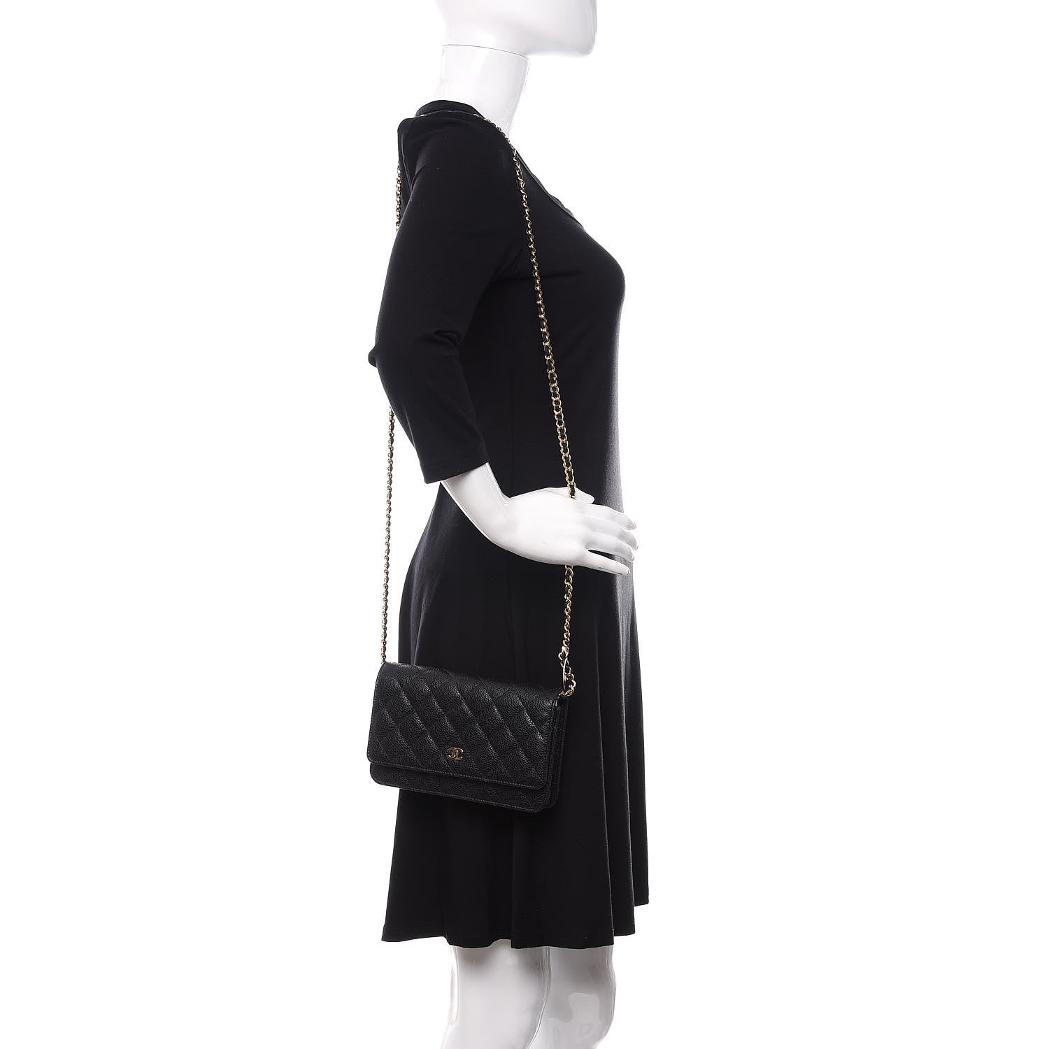 Chanel Caviar Quilted Wallet On Chain WOC Black 2 of 10