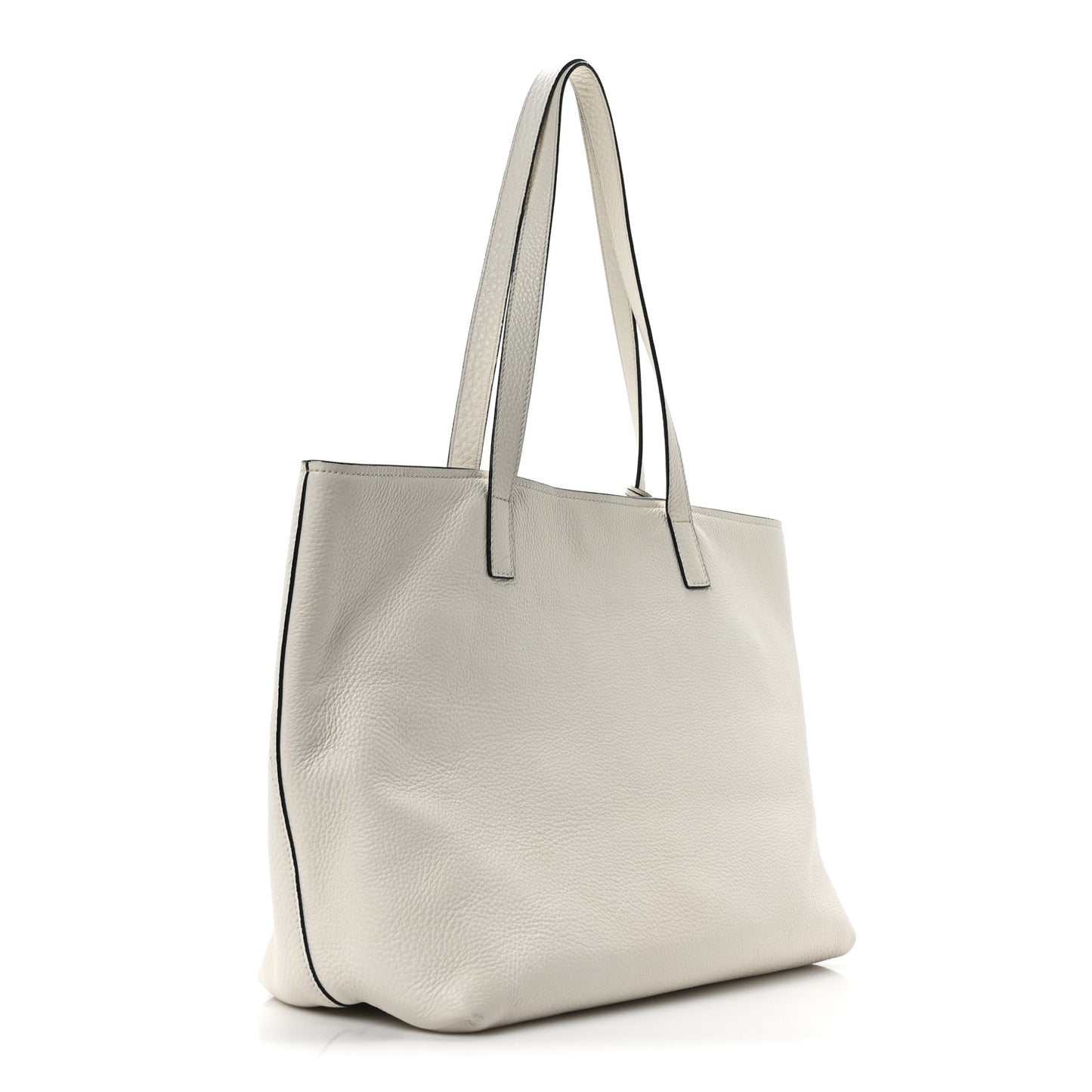 Vitello Daino Pocket Shopping Tote Bianco