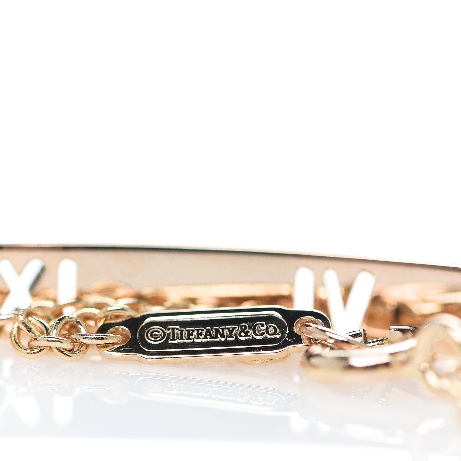 Tiffany 18K Rose Gold Diamond Atlas Bar Pierced Bracelet 4 of 5