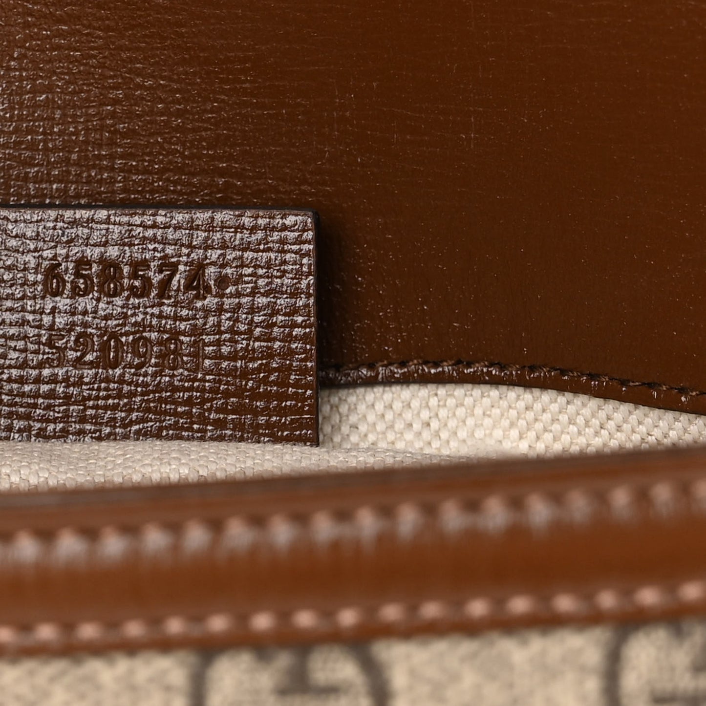 GG Supreme Monogram Web Mini Horsebit 1955 Shoulder Bag Beige Brown Sugar