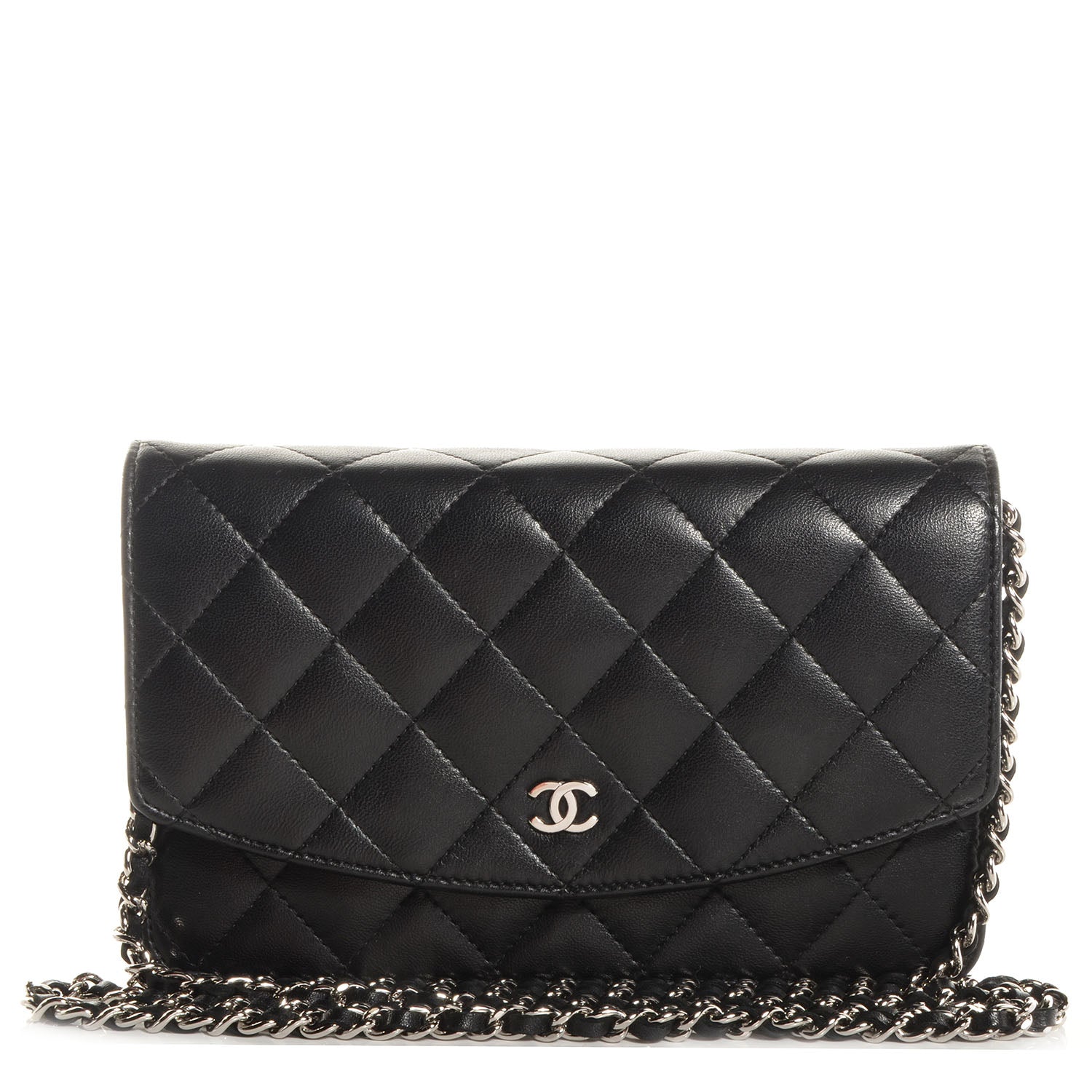 Chanel Lambskin Quilted Wallet On Chain WOC Black 1 of 9