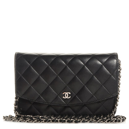 Chanel Lambskin Quilted Wallet On Chain WOC Black 1 of 9