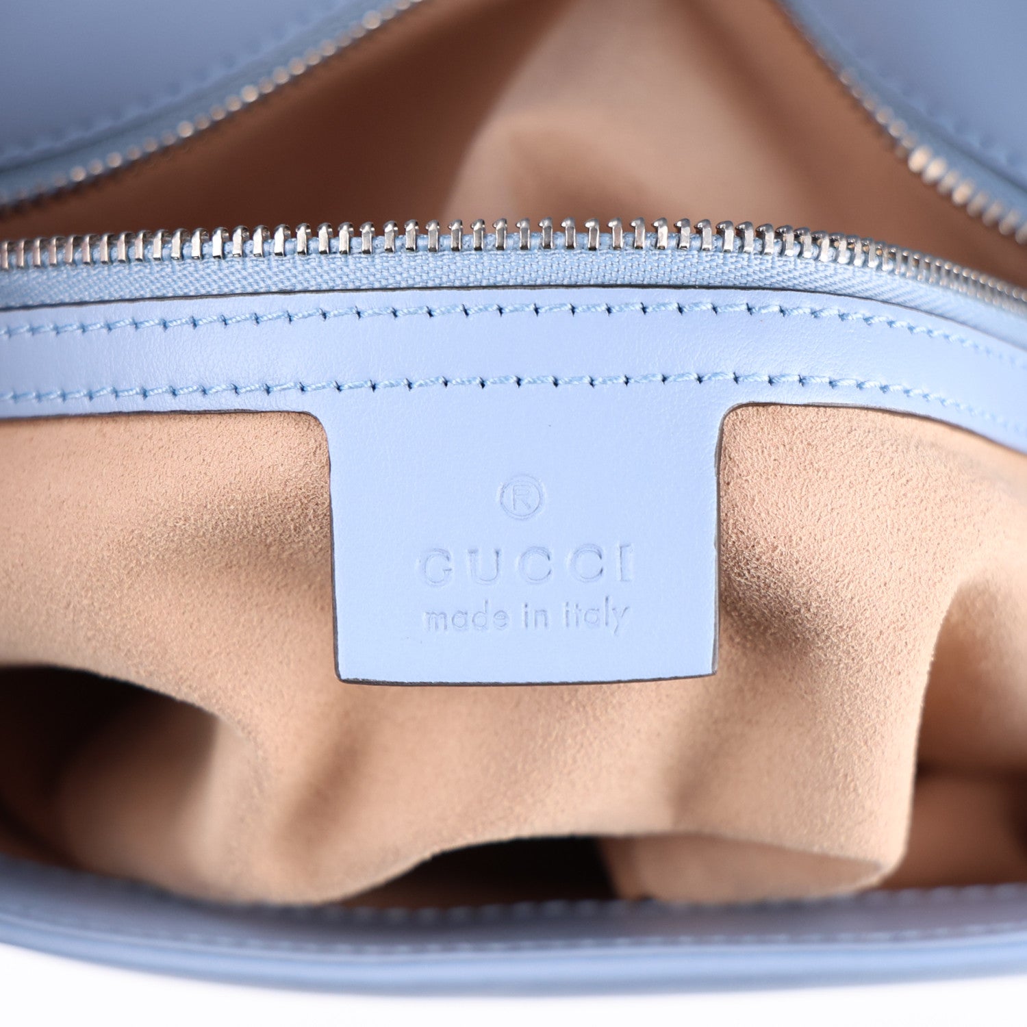 Gucci Calfskin Matelasse Small GG Marmont Shoulder Bag Porcelain Light Blue 6 of 10