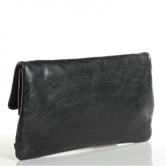 Balenciaga Agneau Giant Brogues Hardware Envelope Clutch Anthracite 3 of 20