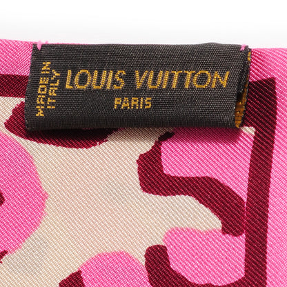 Louis Vuitton Silk Leopard Bandeau Blanc Corail 3 of 6