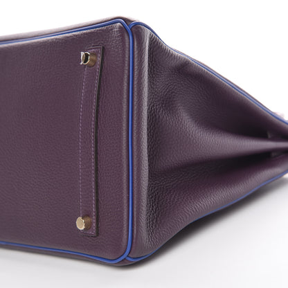 Hermes Togo Horseshoe Birkin 35 Raisin Bleu Electrique 30 of 30