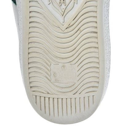 Gucci Calfskin Crocodile Web Mens Ace Sneakers 8.5 White Green 9 of 19