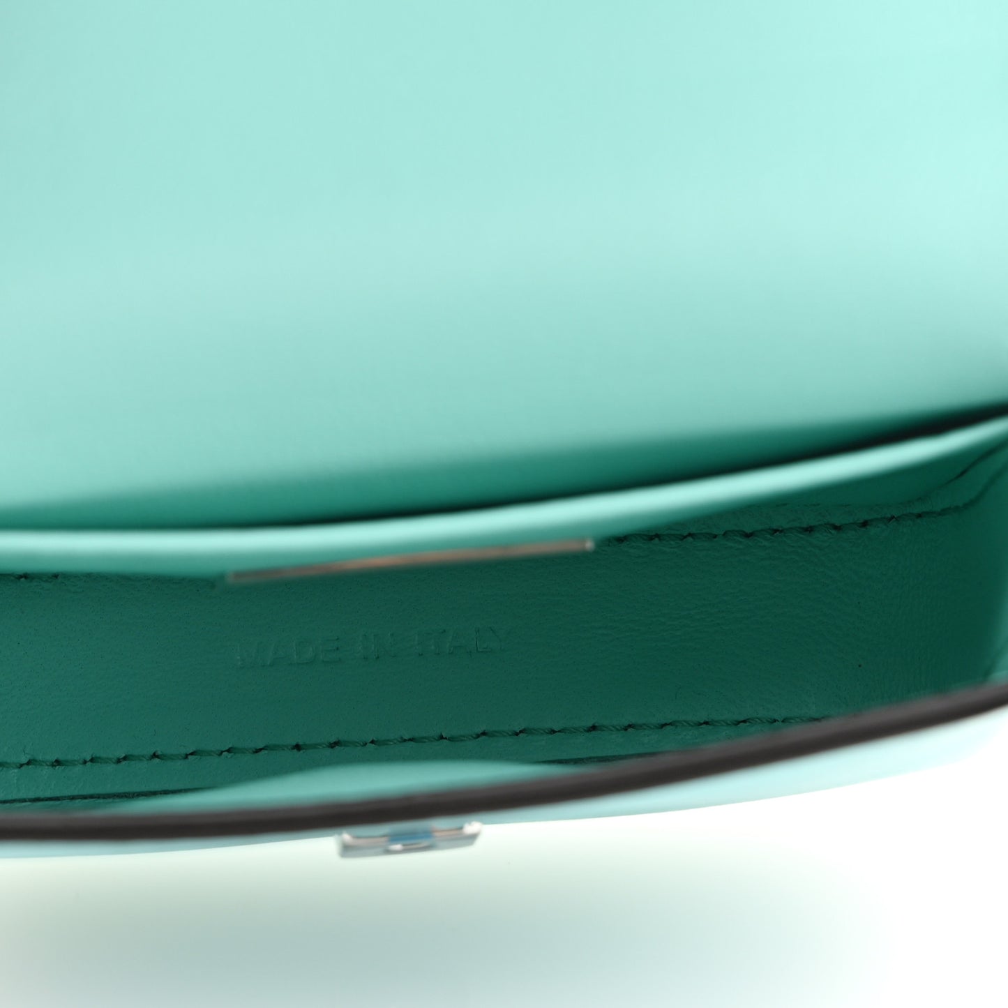 X TIFFANY Vitello Seta Sterling Silver Nano Maxi Buckle Baguette Tiffany Blue Silver