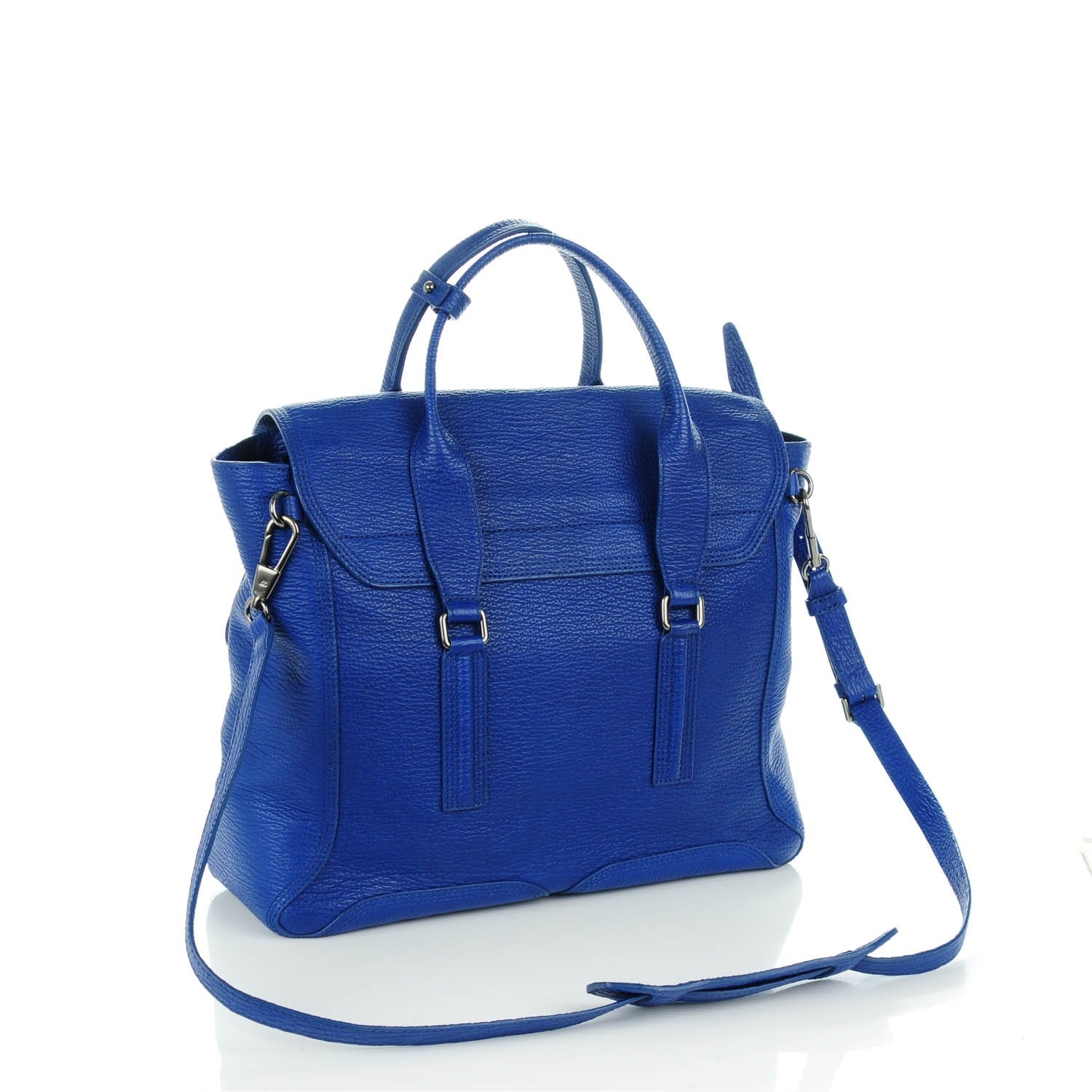 3.1 Phillip Lim 3.1 Textured Calfskin Large Pashli Satchel Cobalt 3 of 7
