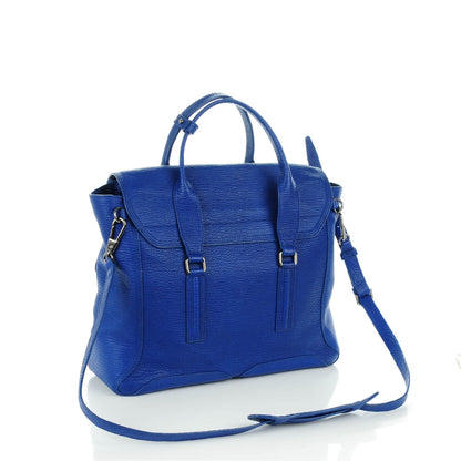 3.1 Phillip Lim 3.1 Textured Calfskin Large Pashli Satchel Cobalt 3 of 7