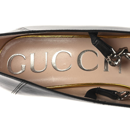 Gucci Malaga Kid Deva Horsebit Chain Embellished Pumps 40 Black 9 of 9