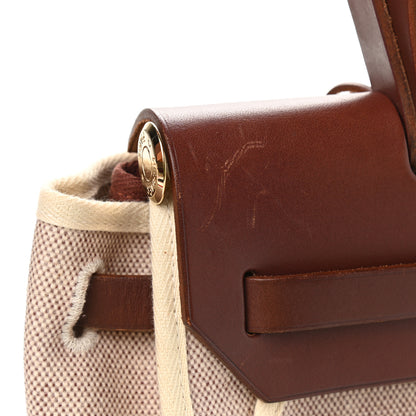 Hermes Vache Hunter Toile Herbag 30 PM Natural Havane 9 of 11