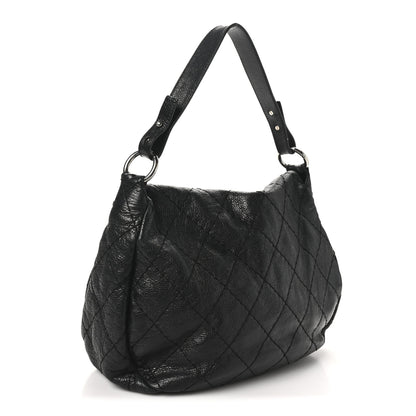 Chanel Glazed Calfskin Stitched XL On The Road Flap Black 3 of 12
