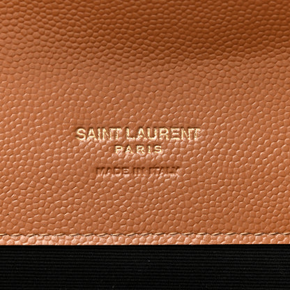 Saint Laurent Grain De Poudre Matelasse Chevron Monogram Cassandre Flap Pouch Natural Dark 6 of 8