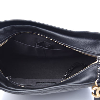 Chanel Patent Goatskin Quilted Medium Gabrielle Hobo Black 4 of 9