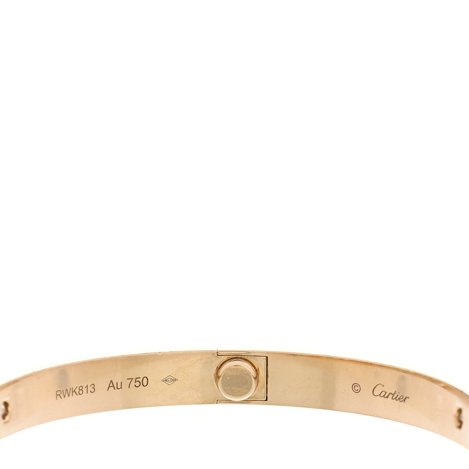 Cartier 18K Yellow Gold 4 Diamond LOVE Bracelet 19 7 of 8