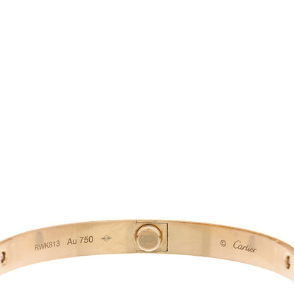 Cartier 18K Yellow Gold 4 Diamond LOVE Bracelet 19 7 of 8