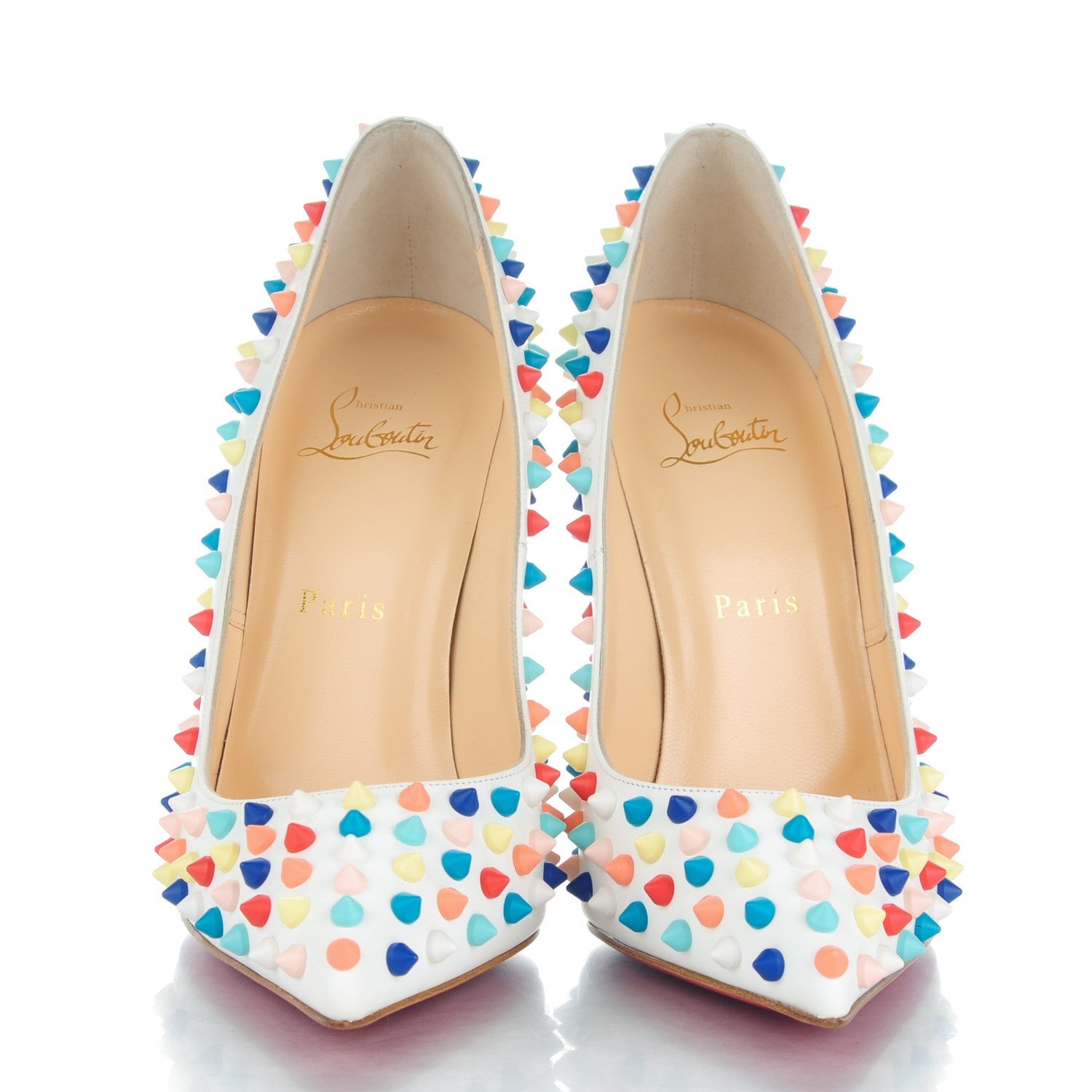 Christian Louboutin Gomme Pigalle Spikes 120 Pumps 39.5 White Multicolor 2 of 8