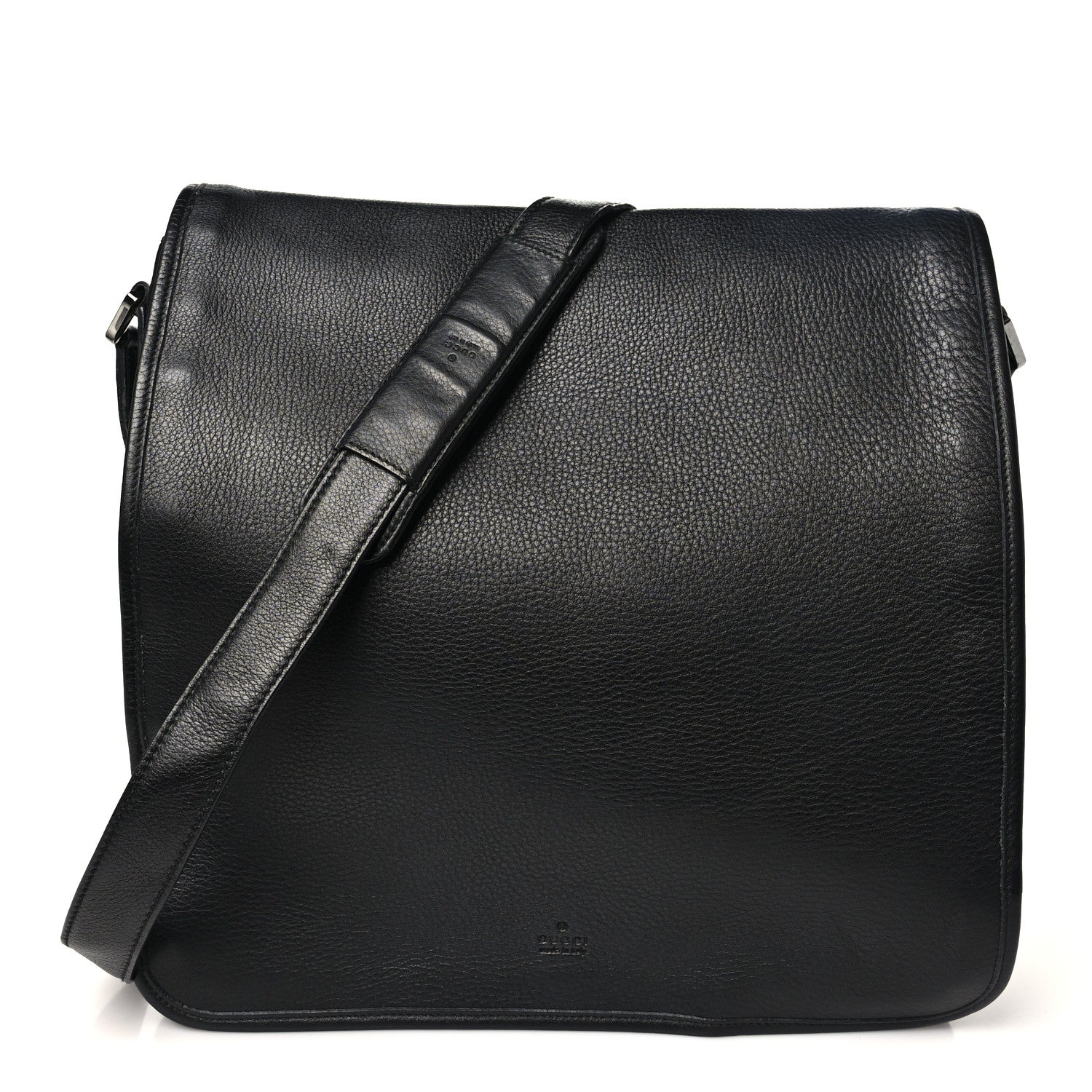 Gucci Calfskin Large Flap Messenger Bag  Black 1 of 10