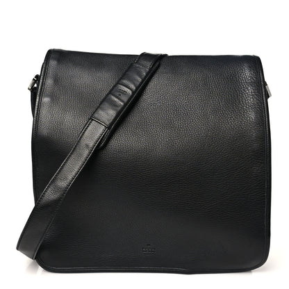 Gucci Calfskin Large Flap Messenger Bag  Black 1 of 10