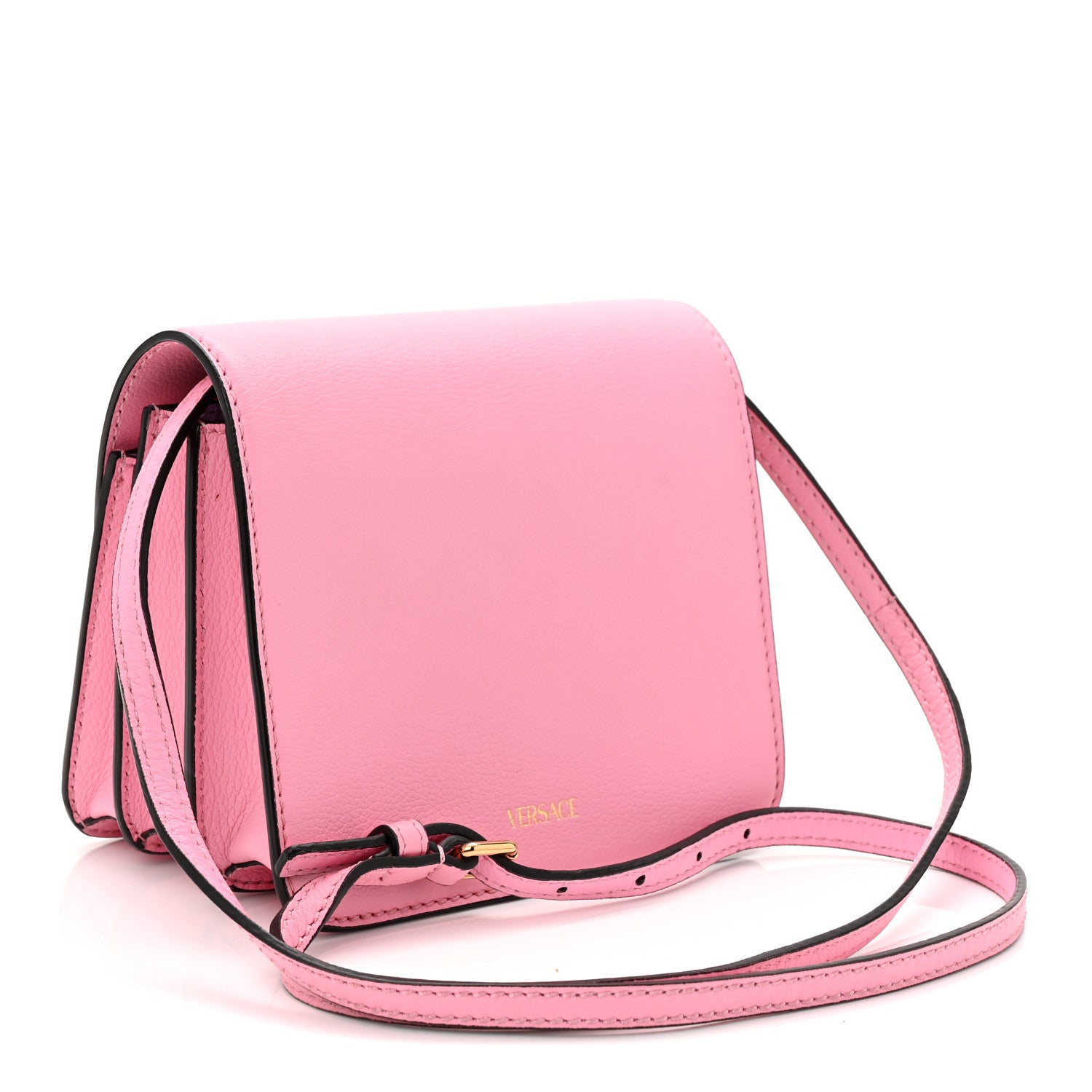 Versace Grained Calfskin La Medusa Flap Shoulder Bag Pink 3 of 11