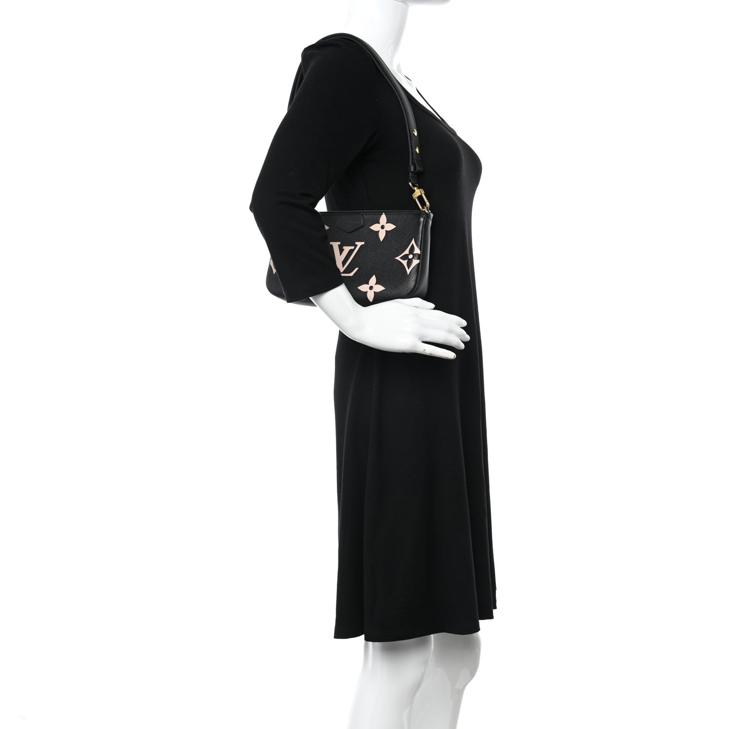 Louis Vuitton Empreinte Monogram Giant Multi Pochette Accessories Large Pochette Black Beige 2 of 9