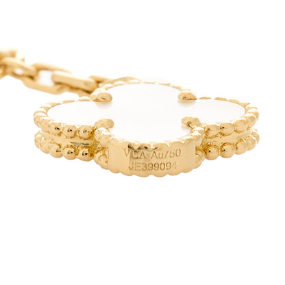 Van Cleef & Arpels 18K Yellow Gold Mother of Pearl Onyx 6 Motifs Magic Alhambra Necklace 5 of 6