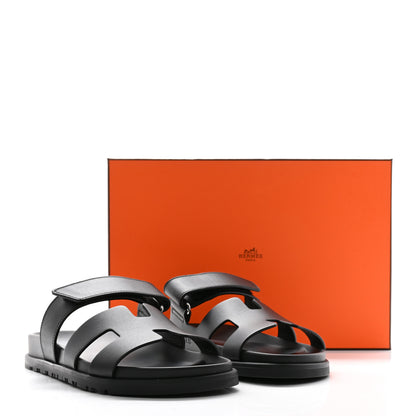 Hermes Calfskin Womens Chypre Sandals 37 Black 12 of 12