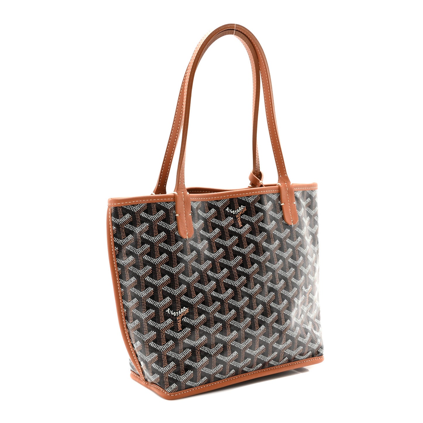 Goyardine Reversible Mini Anjou Black Gold