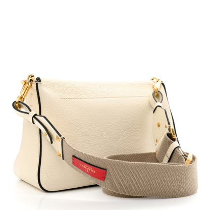 Valentino Garavani Pebbled Calfskin Small VRing Shoulder Bag Light Ivory 3 of 12