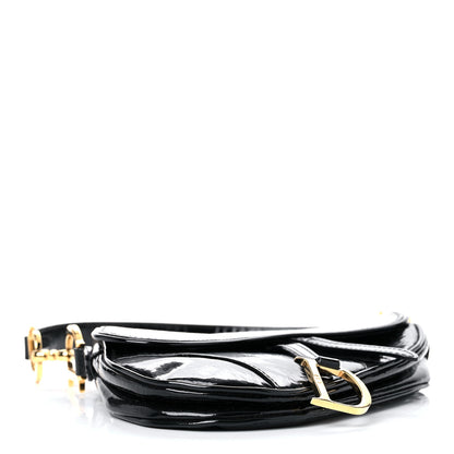 Christian Dior Patent Monogram Mini Saddle Bag Black 4 of 19