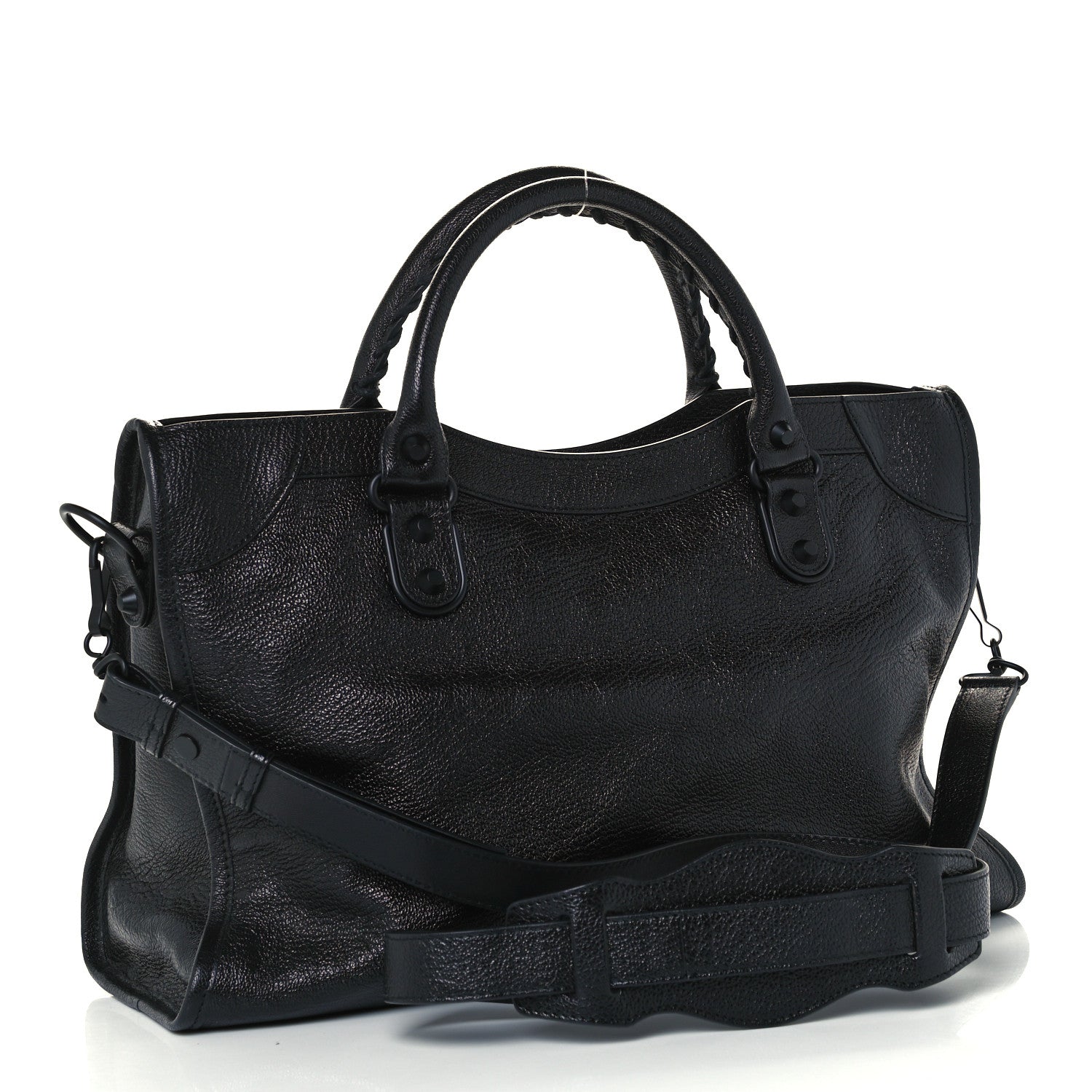 Balenciaga Shiny Grained Goatskin Black Metallic Edge City Black 2 of 10