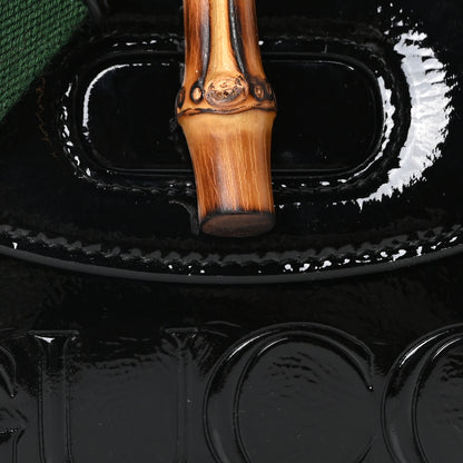 Gucci Skipper Calf Web Logo Embossed Mini Bamboo 1947 Top Handle Bag Black 7 of 9