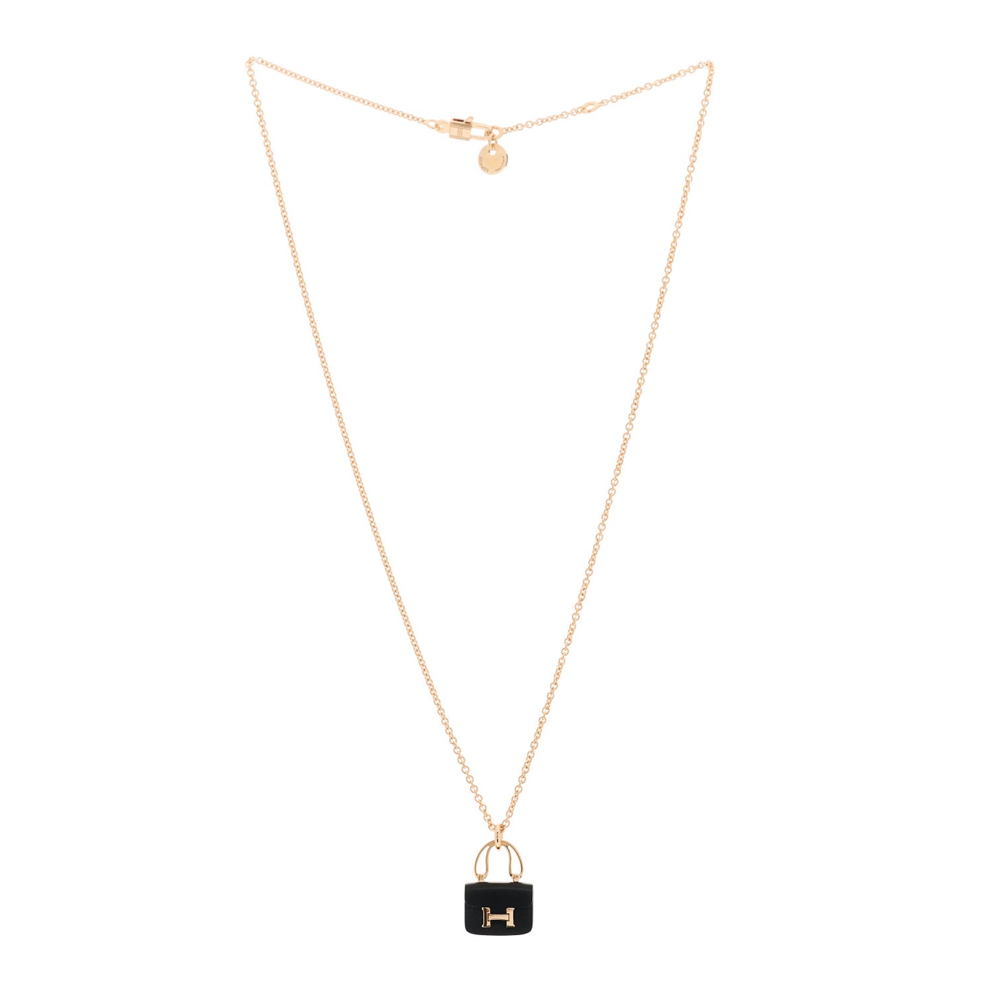 18K Rose Gold Black Jade Constance Amulettes Pendant Necklace