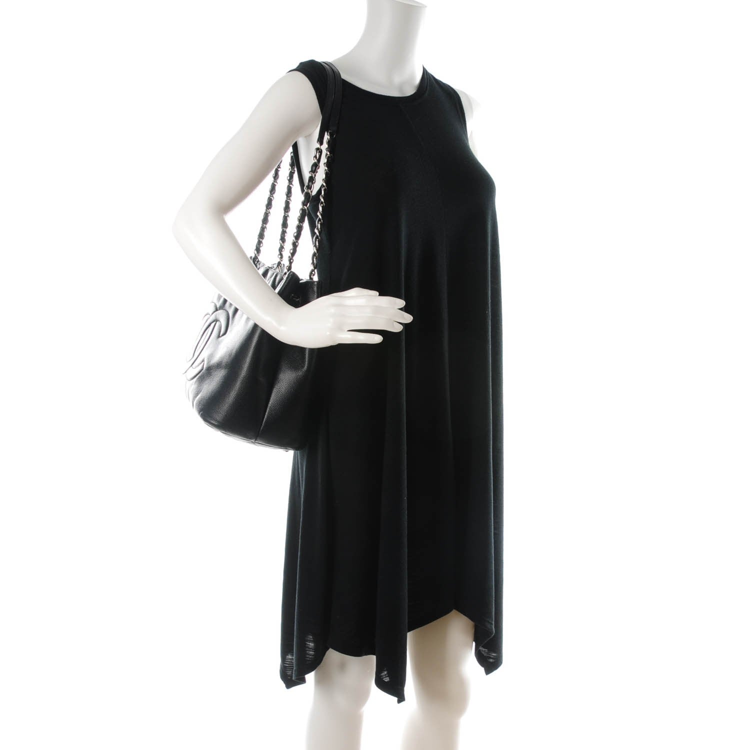 Chanel Caviar Quilted CC Timeless Soft Tote Black 2 of 7