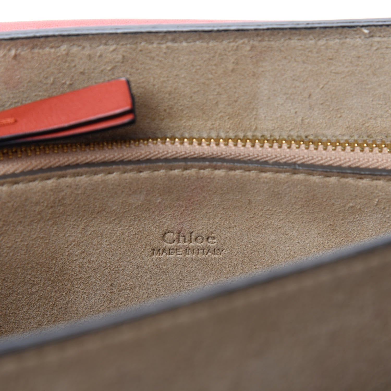Chloe Calfskin Suede Medium Faye Shoulder Bag Sepia Red 9 of 10
